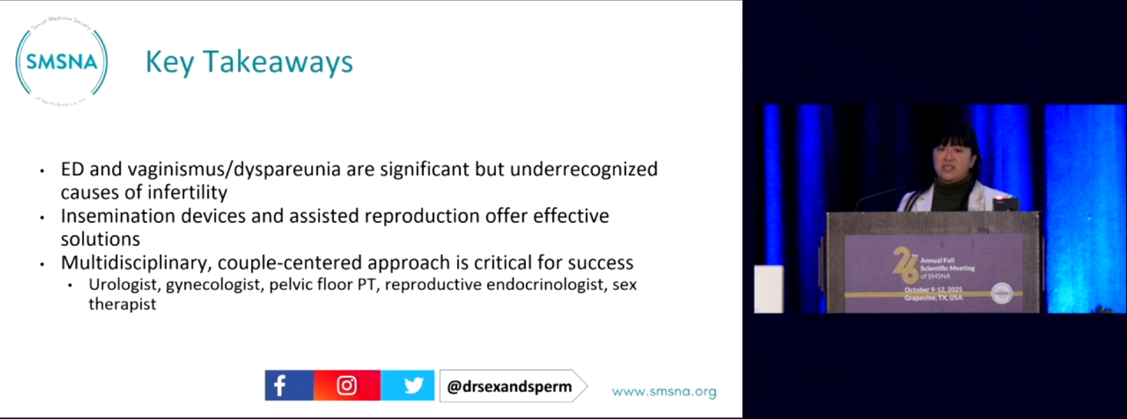Sexual Dysfunction and Its Impact on Fertility - Insights from the 26th SMSNA Annual Fall Scientific Meeting